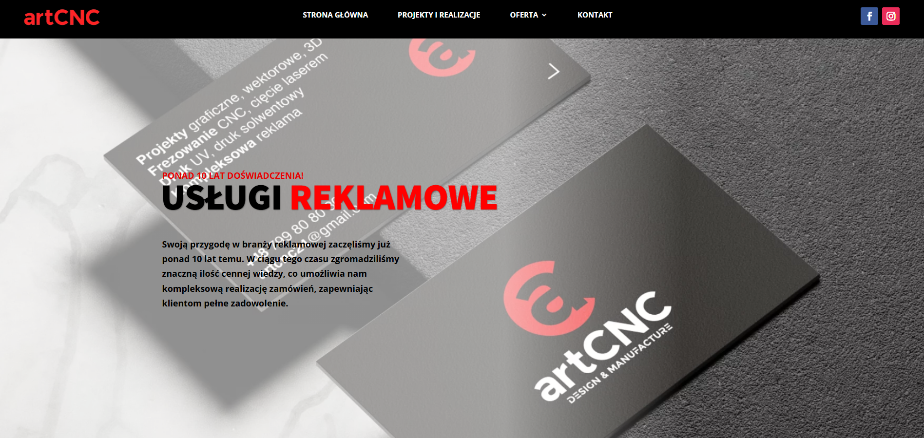 Projekt strony internetowej ArtCNC